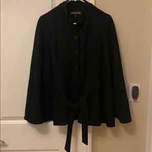 Warehouse black wool cape jacket